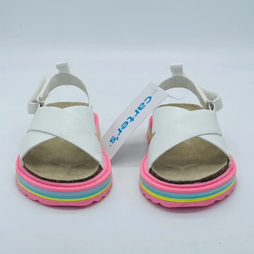 Carters Cindy Toddler Girls Rainbow Platform Sandals White Multi CS22L05B Size 7